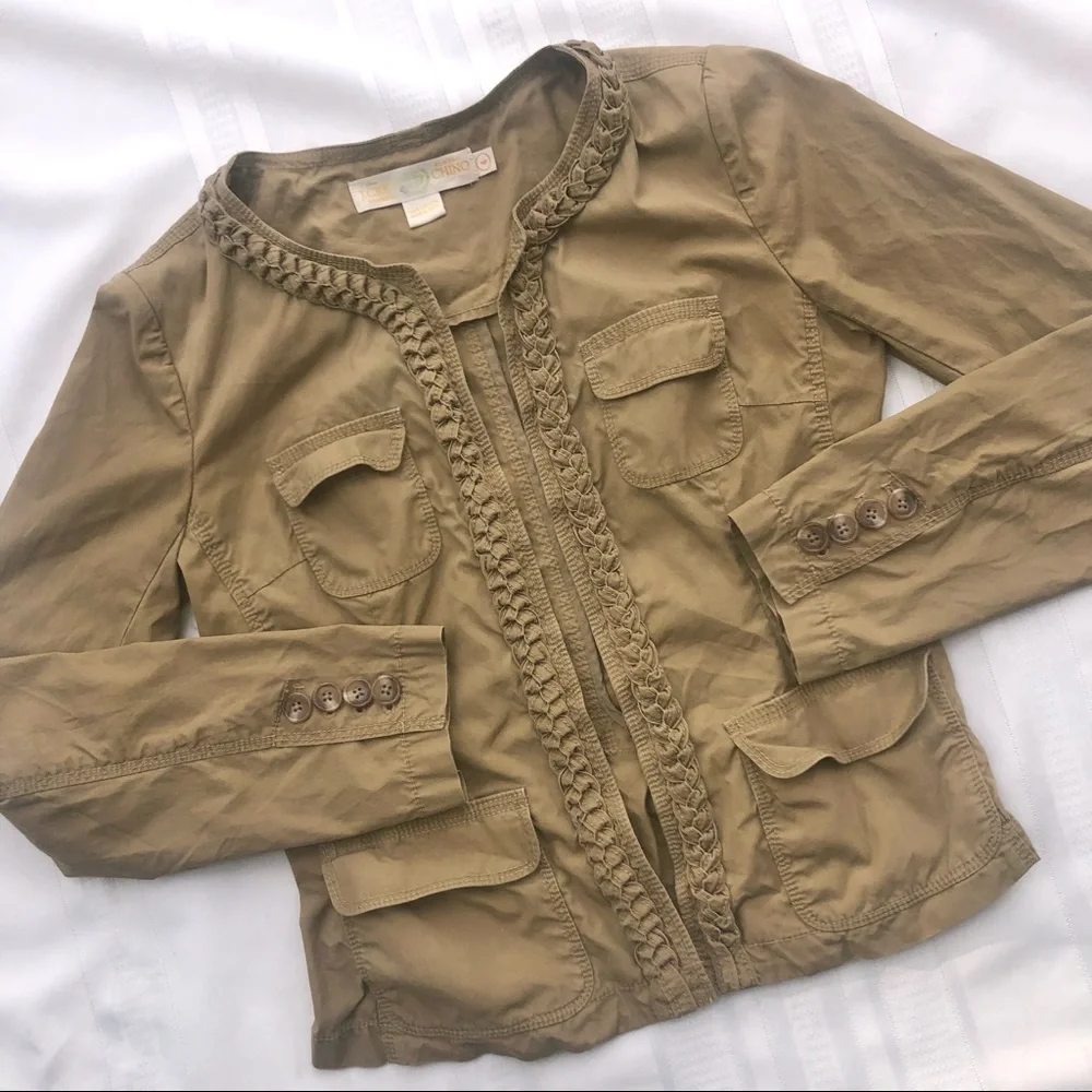 J. Crew khaki blazer chino broken in classic twill jacket women’s size 4